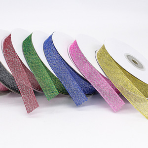 High Quality Colorful Glitter Nylon Christmas Metallic <strong>Ribbon</strong> Decoration Gift <strong>Ribbons</strong>