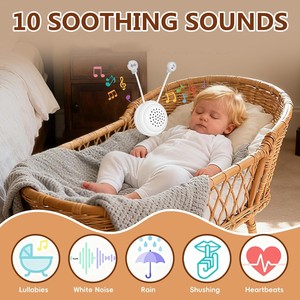 Boîte à musique personnalisée en forme de doudou pour bébé, 10 sons de <span class=keywords><strong>bruit</strong></span> <span class=keywords><strong>blanc</strong></span>, <span class=keywords><strong>capteur</strong></span> de pleurs, minuterie 20-40 min, haut-parleur métallique rechargeable, jouet en <span class=keywords><strong>peluche</strong></span> en plastique - Product Image 2