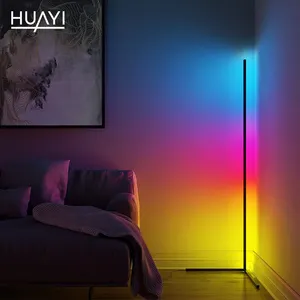 HUAYI RGB LED 플로어 램프 현대 디밍 원격 제어 일곱 색상 빛 미니멀리스트 플로어 램프