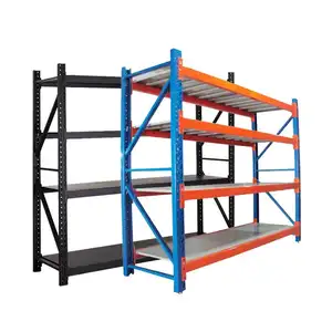 Rayonnage personnalisé à usage intensif 300 kg couche Garage noir à 4 niveaux stockage en entrepôt étagère empilable en métal unité de support pour entrepôt