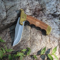 Couteau de chasse pliable WAIKIN, nouveau modèle, manche en bois, lame 3cr13, couteau de survie tactique pour le camping en plein air, avec clip de ceinture