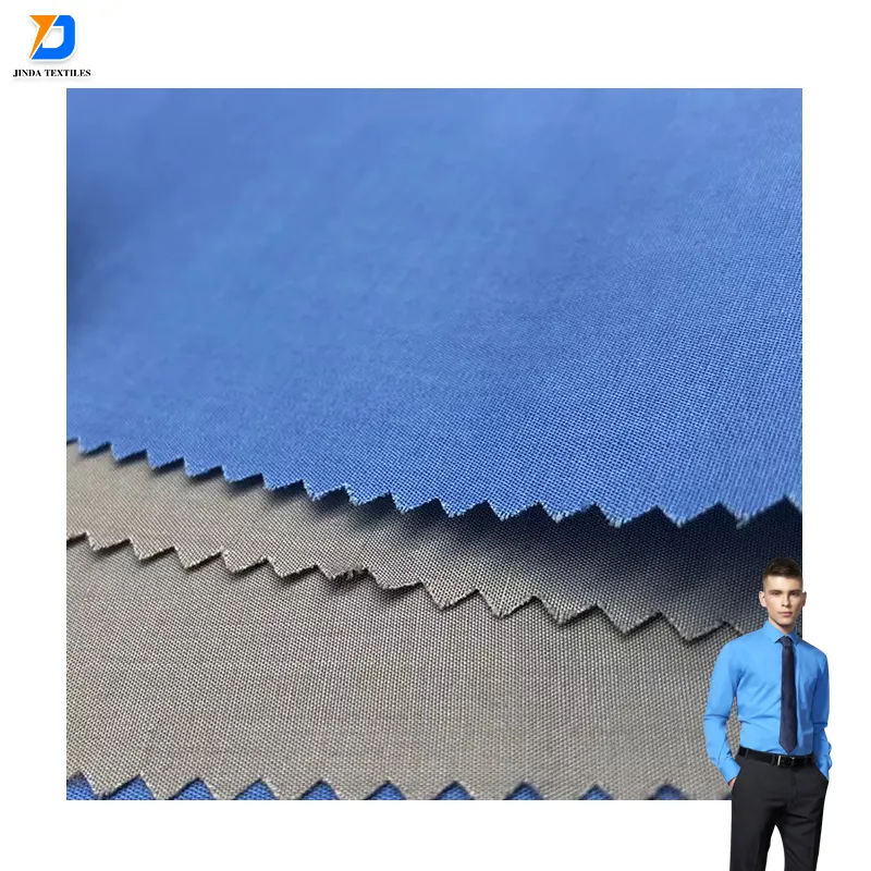 Jinda Customize materials fabric Plain Dyed polyester woven fabric cotton polyester fabric