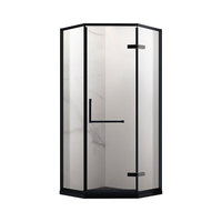 Moderne design luxe badkamer diamantvormige schuifdouchedeur met gehard glas voor natte ruimtes