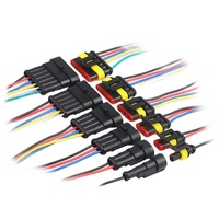 Soket Steker Terpasang Kabel Isolasi PA66 Seri AMP 1.5, Konektor HID Otomotif Tahan Air 1/2/3/4/5/6-Pin Jantan-Betina