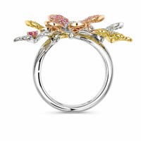 Bague de cheveux nœudée style punk pour mariage, plaquée or 18 carats, avec zircon cubique, pour femme, cadeau de fête tendance