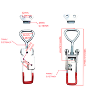 Loquet à levier réglable en acier inoxydable, fermoir triangulaire à trois trous, fixation pour porte d'armoire industrielle