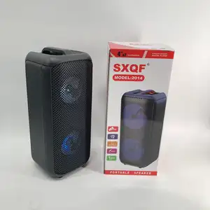Pemain Pesta Luar Ruangan Speaker Silinder Subwoofer Karaoke dengan Mikrofon Bluetooth Speaker Nirkabel Audio Ganda 4 Inci Klakson