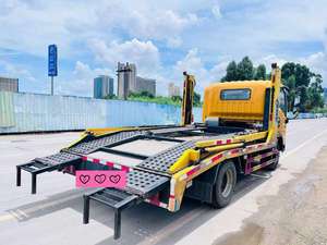 Used HOWO 4x2 <b>Flatbed</b> Tow <b>Truck</b> Diesel Manual Road Recovery Wrecker Rescue Vehicle From China for Car Towing - Product Image 3