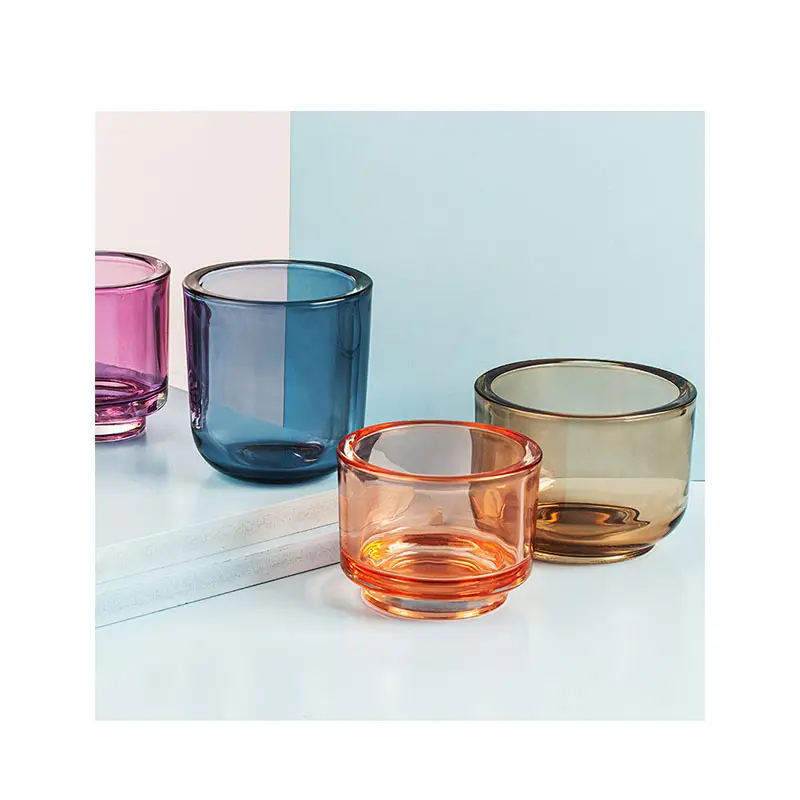 OEM glass holder candle jar Morandi color candle cup home decoration candle glass jar factory wholesale