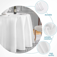 54 pouces personnalisé noir linge de Table événement Banquet nappe ronde décoration de mariage couverture de Table Polyester tissu nappe