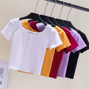 T-shirt da Donna Personalizzata, Alta Qualità con Logo Ricamato, Collo Tondo, Nuovo Design Streetwear Estivo a Manica Corta per <span class=keywords><strong>Signora</strong></span> - Product Image 2