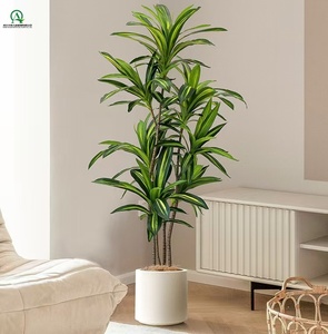 Kunstmatige boom in <span class=keywords><strong>pot</strong></span>, Bonsai Maïs Dracaena Fragrans Dracaena Sanderiena, kunststof plantenpot voor thuis, tuin, kantoor, veranda decoratie - Product Image 6