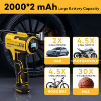 Gonfleur de pneus de voiture numérique rechargeable 4000mAh 120W 150psi ABS, pompe à air portable manuelle, lumière d'urgence, moniteur de pression des pneus
