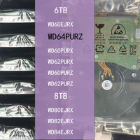 Disque dur violet WD64PURZ 6 To 3,5 pouces SATA3 6 Go/s 5400 tr/min 256 Mo pour surveillance 24/7, DVR, NVR, firmware AllFrame, MTBF, 64 caméras HD