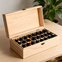Boîte de rangement personnalisable et réutilisable en bois pour salle de bain, idéale pour les produits de soin, les huiles essentielles, les cosmétiques et le maquillage, pour les entreprises