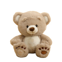 Peluche d'ours véritable avec empreinte de patte, en polyester, adorable compagnon de confort, cadeau idéal pour câliner avant le coucher, Saint-Valentin