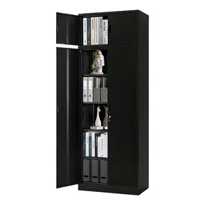 Customized 2 Doors Office Metal Storage Cabinet With Roof Steel Cupboard Metal Cabinet Filing Cabinet With 5 Shelves