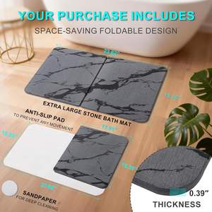 Tapis de bain écologiques en diatomite à séchage rapide, vente en gros, best-seller - Product Image 2