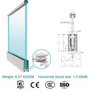 Rampe en verre avec éclairage LED de style américain pour terrasse extérieure, balcon, restaurant, rampe LED pour usage résidentiel et commercial - Product Image 2