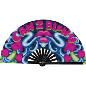 Abanico Plegable de Bambú y Plástico Personalizado con Impresión a Medida QM - Product Image 1