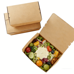 Cajas de Papel Kraft Marrón Desechables, Plegables y Personalizables al por Mayor para Envasado de Ensaladas, Comida Rápida y Servicios de Catering - Product Image 2