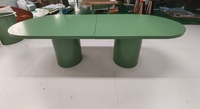 Table à manger contemporaine personnalisée pour hôtel ou villa, plateau et base en acier inoxydable, mobilier de salle à manger ovale