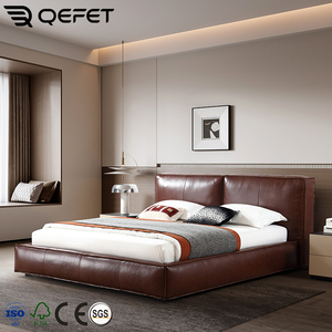 <span class=keywords><strong>Letto</strong></span> <span class=keywords><strong>Matrimoniale</strong></span> Imbottito in Vera Pelle di Lusso Moderno Queen King Size 1.8 2.0m con <span class=keywords><strong>Testiera</strong></span> - Product Image 1