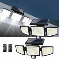 Projecteur solaire extérieur étanche à détecteur de mouvement pour jardin, patio, garage et entrées