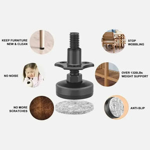 Pieds de nivellement réglables Pieds de meubles de protection en acier robuste Pieds Triangle Canapé Jambe Meubles Multi Spécification - Product Image 4