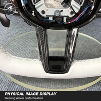 Volante Deportivo de Lujo YZ B56 Personalizado de 3 Radios, Estilo OE, Modificado con Fibra de Carbono, Cuero Blanco Perforado