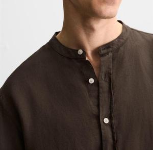 Chemise décontractée en lin pour homme, vente en gros, impression personnalisée ODM, printemps, pur coton, anti-boulochage, respirante - Product Image 4