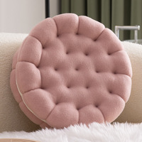 Coussins de sol orthopédiques modernes tissés en gros, rembourrage en coton PP anti-boulochage, coussin de siège en forme de biscuit