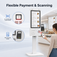 Kios POS 21,5 Inci, Layar Sentuh Android 14, Terminal Layanan Mandiri, Dilengkapi Pemindai QR dan Printer Thermal 80mm untuk Retail