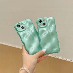 Custodia morbida in TPU con Glitter tinta unita Color caramella 3D Wave per <span class=keywords><strong>iPhone</strong></span> 11 12 13 <span class=keywords><strong>14</strong></span> Pro Max Summer Bling Water Ripple <span class=keywords><strong>Cover</strong></span> antiurto - Product Image 6