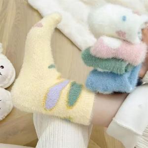 Wholesale Winter Plush Slipper <strong>Socks</strong> Women Keep Warm Floor Sleeping <strong>Socks</strong> Cute Cartoon Milk Fleece Ankle Tube Fuzzy <strong>Socks</strong> - Product Image 3