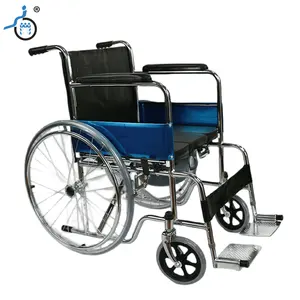 Junneng JN608 – fauteuil roulant pliable en acier Standard avec siège de toilette, fauteuil roulant économique en acier chromé