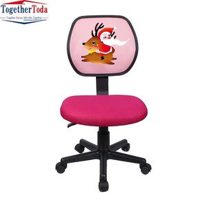 Silla de Estudio Moderna Multifuncional, Giratoria, de Altura Ajustable, Respaldo Bajo y Redondo, de Tela Ligera, Pequeña, Color Rosa, Creativa, Sin Reposabrazos - Product Image 6