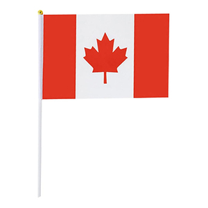 Venta al por mayor poliéster nacional Canadá ondeando bandera canadiense pequeño palo Mini Bandera de mano - Product Image 2