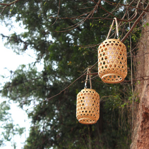 Luces solares para exteriores transfronterizas, farolillos decorativos de jardín de ratán de bambú para patios, inspiración navideña - Product Image 4