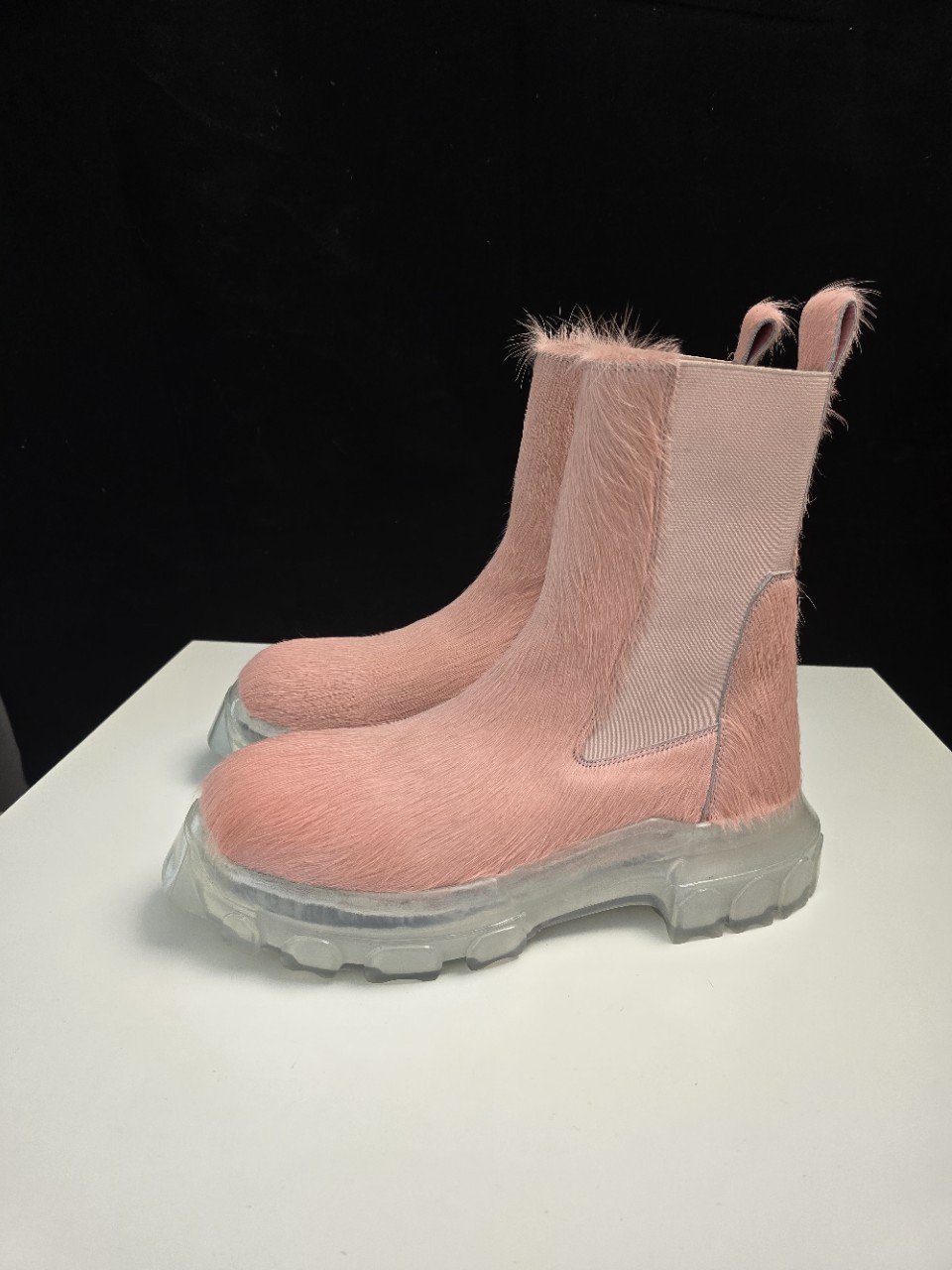 Botas caballete fondo pulpo pelo de caballo rosa