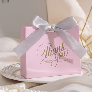 CSMD 100 Pièces, Fabricants Chinois, Vente en Gros, Fournisseurs de Yiwu, Boîtes à Souvenirs de Mariage en Papier Rose avec Message de Remerciement - Product Image 2
