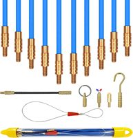 Varilla de empuje de fibra de vidrio multifunción de 4mm * 33cm con gancho y puntas de agujero herramienta manual