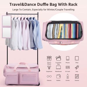 Free Sample Custom Logo Portable Foldable Collapsible Rolling <b>Garment</b> <b>Bags</b> with Wheels Dance Costume <b>Garment</b> <b>Bag</b> with Rack - Product Image 4