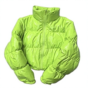 Lightweight Long-Sleeve Full-Zip Waterproof <b>Packable</b> Puffer Bomber <b>Jacket</b> Solid Color Eco-Friendly Unisex Winter - Product Image 1