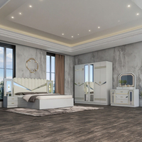 Suite de chambre personnalisable de luxe moderne pour hôtel/hôpital avec lit King/Queen/Full Size, table de chevet, armoire et tiroirs de rangement laqués