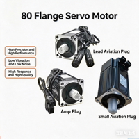 Moteur Servo AC Monophasé Étanche 1HP 750W 220V Direct Usine 80ST-M02430 avec Câble d'Alimentation du Driver et Câble d'Encodeur pour Machine CNC