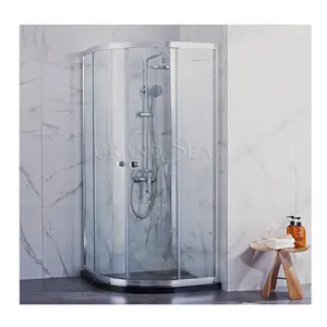 Badezimmer ecke Aluminium Schiebe wasserdichte Dichtung streifen Gehäuse matti erte gehärtete Glastür rahmenlose Glas duschräume