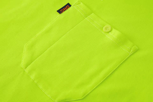 HBC Custom Men's High Visibility Regular Fit Security Work Uniform <span class=keywords><strong>Polo</strong></span> Shirt con rayas reflectantes Yellow <span class=keywords><strong>Polo</strong></span> Shirt - Product Image 4