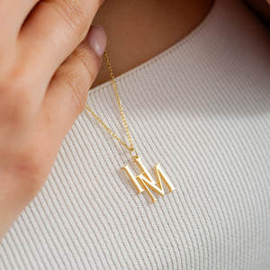 Collana con Catena a Maglie in Oro e Argento con Ciondolo Lettera A-Z in Acciaio Inossidabile Impermeabile per Amanti e <span class=keywords><strong>Amici</strong></span> - Product Image 4
