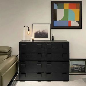Wooden Modular <b>Sideboard</b> Living Room Cabinet Dark Antique Color Multi Functional <b>Storage</b> Unit - Product Image 2